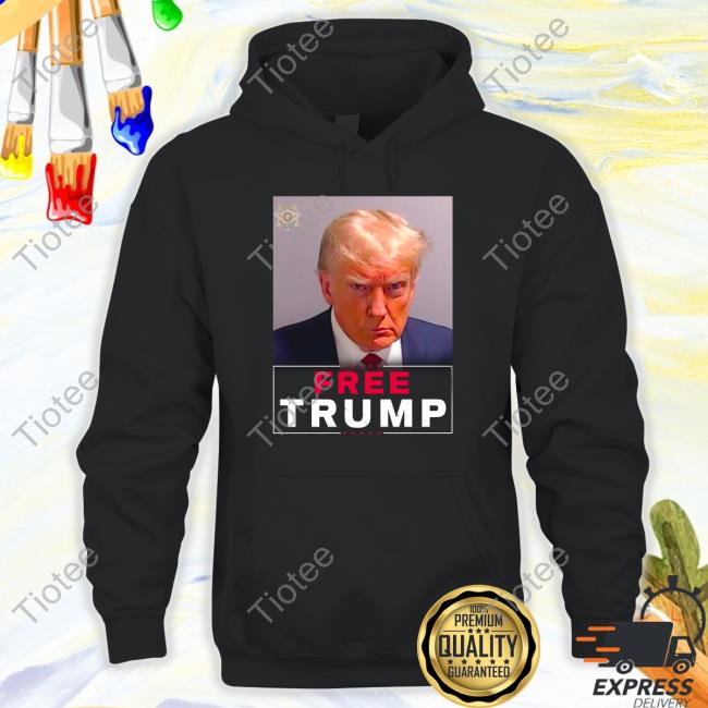Trump Mugshot Free Trump T-Shirt Black - Tiotee