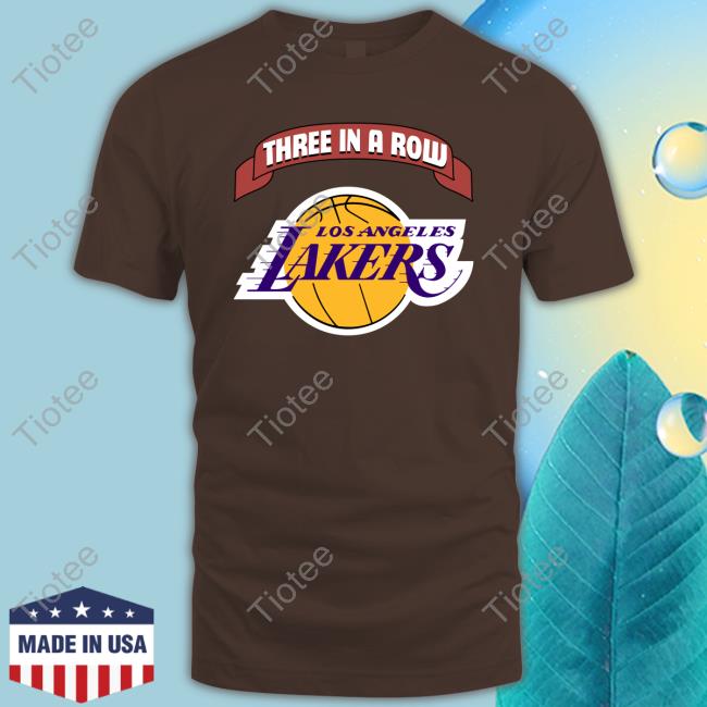 Three In A Row Los Angeles Lakers Tee Shirt Three In A Row Los Angeles Lakers Tee Shirt