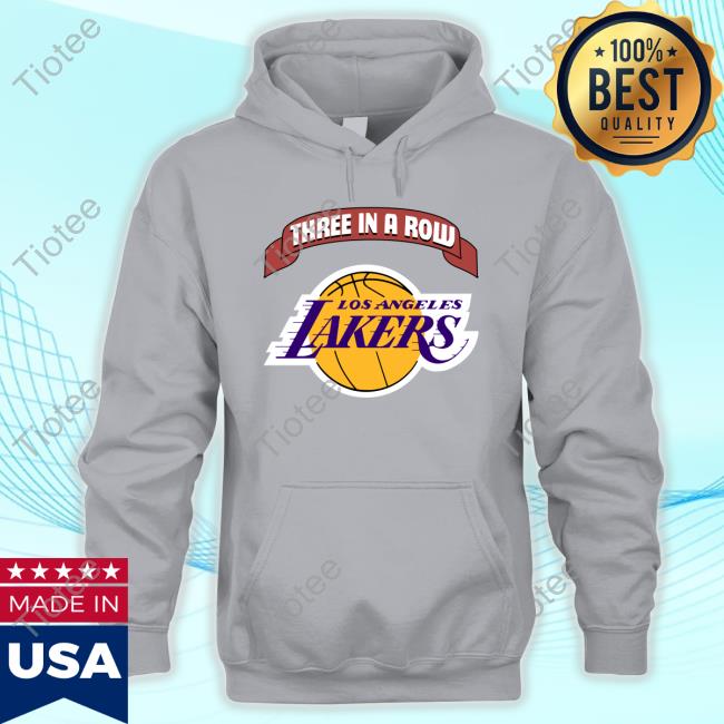 Three In A Row Los Angeles Lakers Tee Shirt Three In A Row Los Angeles Lakers Tee Shirt