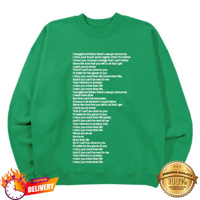 Official Justin Bieber Merch Store Shop Justin Bieber Ghost Lyrics Pullover Sweatshirt II JustinBieber Apparel Clothing