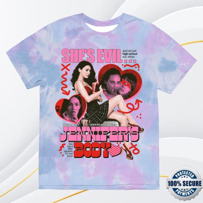 Official Studiohouse Designs Merch Store Jennifer's Body Tiedye Attractive Shirt Bff (Purple/Pink/Blue) Studiohouse Designs Apparel Clothing Shop StudiohouseDesigns