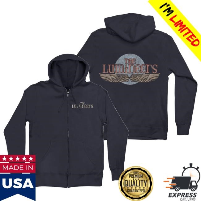 The Lumineers Winged Logo Zip Up Hooded Sweatshirt The Lumineers Merch