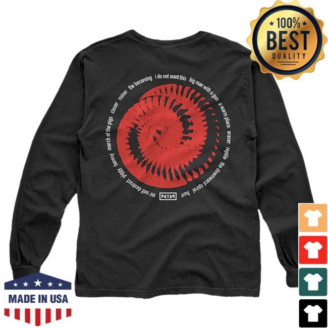 Official Nine Inch Nails Merch Store NIN Red Spiral Long Sleeve Official Nine Inch Nails Merch Store NIN Red Spiral Long Sleeve