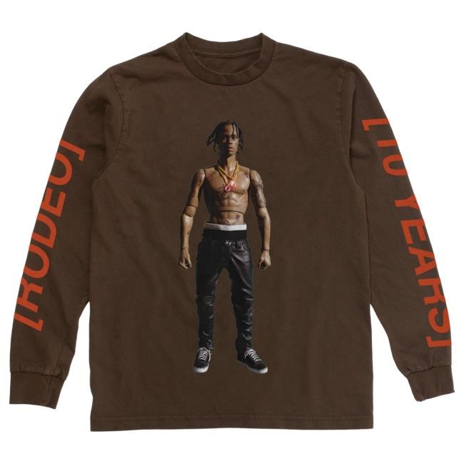Official Travis Scott Merch Rodeo 10 Years Action Figure Long Sleeve T-Shirt TravisScott Official Travis Scott Merch Rodeo 10 Years Action Figure Long Sleeve T-Shirt TravisScott