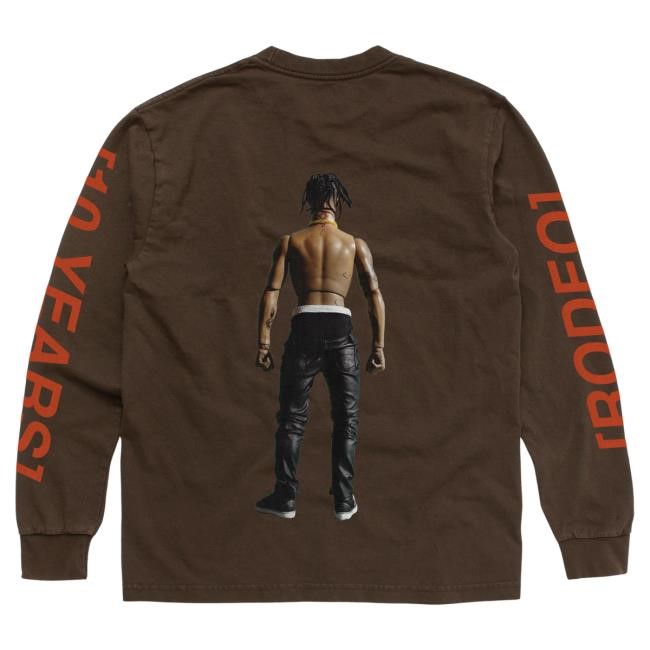 Official Travis Scott Merch Rodeo 10 Years Action Figure Long Sleeve T-Shirt TravisScott Official Travis Scott Merch Rodeo 10 Years Action Figure Long Sleeve T-Shirt TravisScott