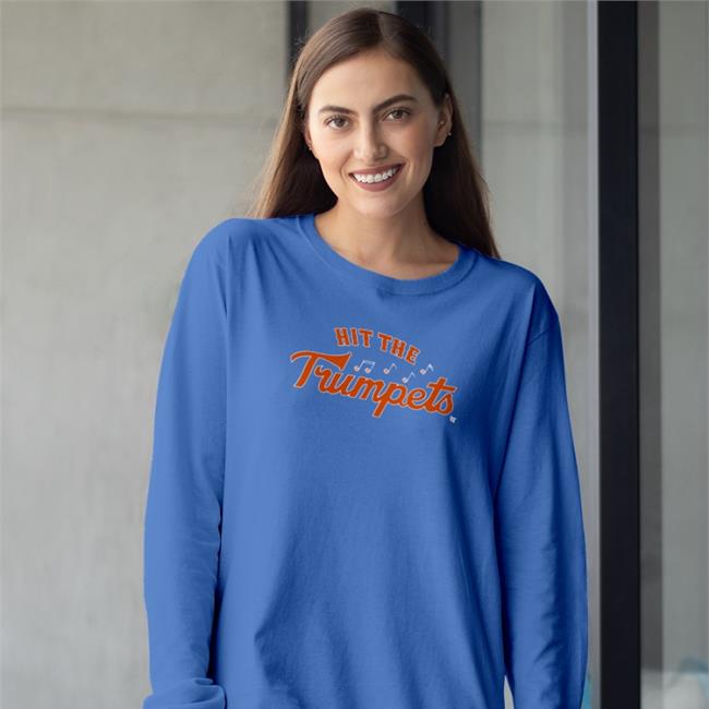 Breakingt Merch Hit The Trumpets Zip Up Hooded Sweatshirt Blue