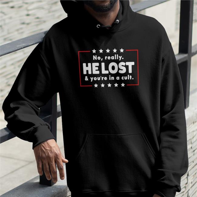 No Really He Lost & You're In A Cult Long Sleeve Tee Mr Q Of Maine