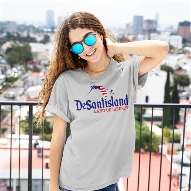Hal Desantisland Land Of Liberty Florida Map Fl Flag Patriotic Shirt