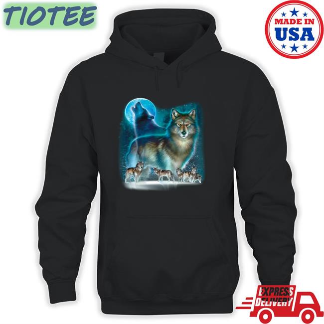 Goomygoober Wolf Pack Wolves Moon Decal T Shirt