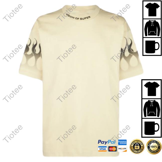 Official Vision Of Super Sand T Shirt With Black Gradient Flames