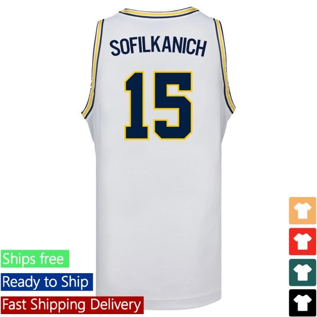 Michigan Wolverines #15 Ashley Sofilkanich Student Athlete White Women's Basketball Jersey Shirt The M Den Shop Official