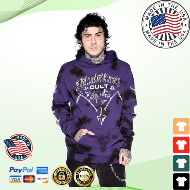 Blackcraft Cult Clothing Store BlackcraftCult Aftermath - Purple Lightning Dye Hooded Sweatshirt