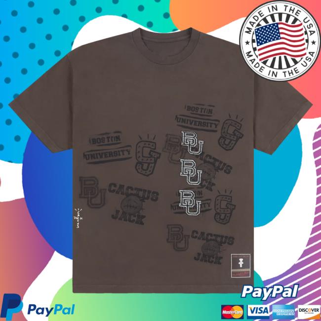 Official Travis Scott Utopia Merch Store CJ X M&N X BOSTON UNIVERSITY SEAL Shirt New Travis Scott Apparel Clothing TravisScott