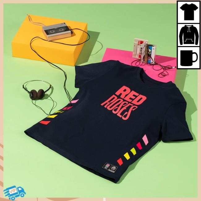 Official Spice Girls Merch Store Red Roses x Spice Girls Fitted Navy T Shirt - Womens