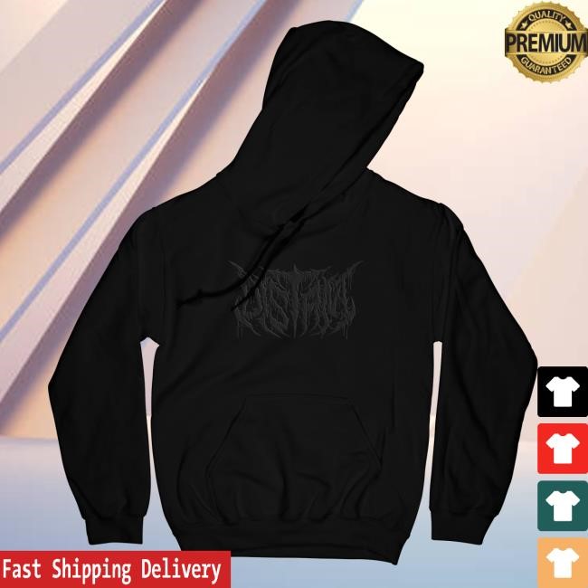 Distant Band Embroidered Black Logo Hood Distant Merch
