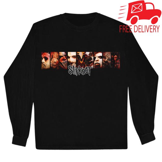 Official Slipknot Merch Store Slipknot Masks '22 Tour Black Long Sleeve Shirt New Slipknotmerch Apparel Clothing Shop