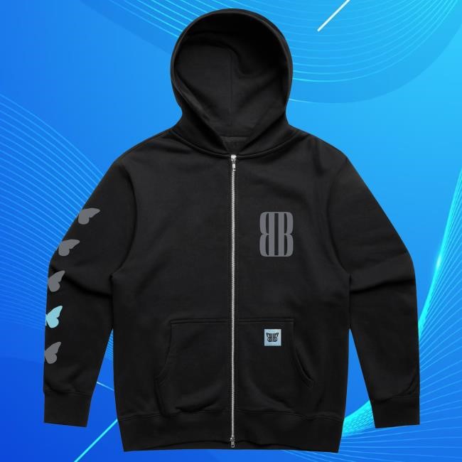 The Blue Butterfly Zip-Up Hoodie Grabbitz Merch Store