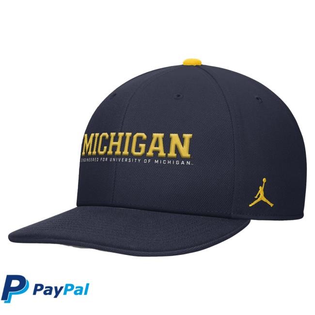 Michigan Wolverines Nike Jordan Navy Snapback Pro Gameday Cap The M Den Official Shop