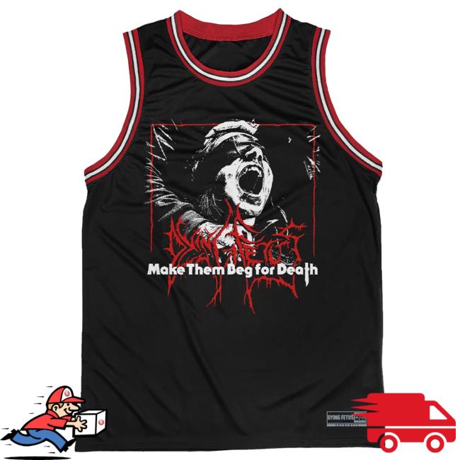 Puck Hcky Dying Fetus 'Make Them Beg' Basketball Jersey Tank Puck Hcky Merch Shop