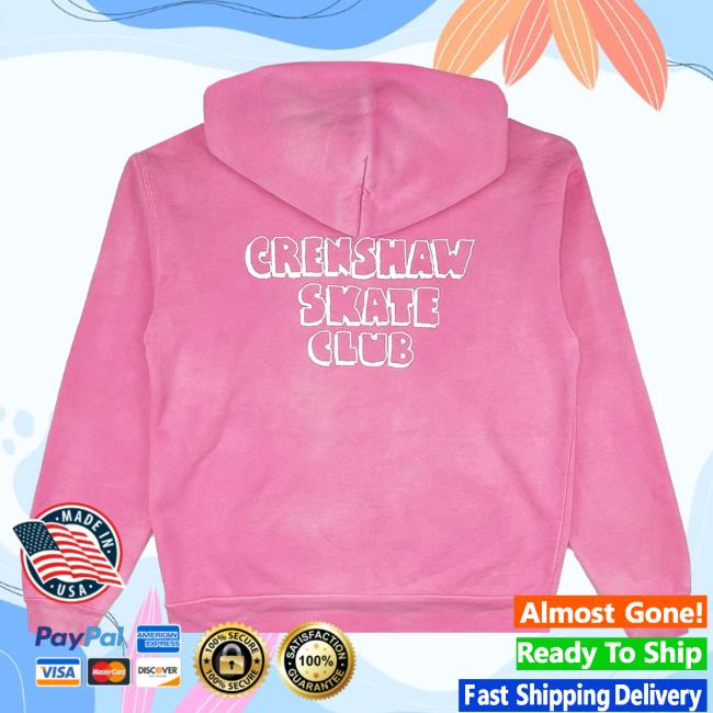 Official Crenshaw Skate Club Og Logo Attractive Hoodie (Sun Faded) Pink CrenshawSkateClub