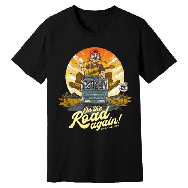 Official Willie Nelson Store Merch Shop Willie Nelson On The Road Again Shirt 2024 Willienelson