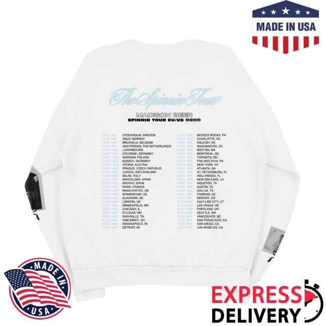 Spinnin Tour White Polaroid Crewneck Sweatshirt Madison Beer