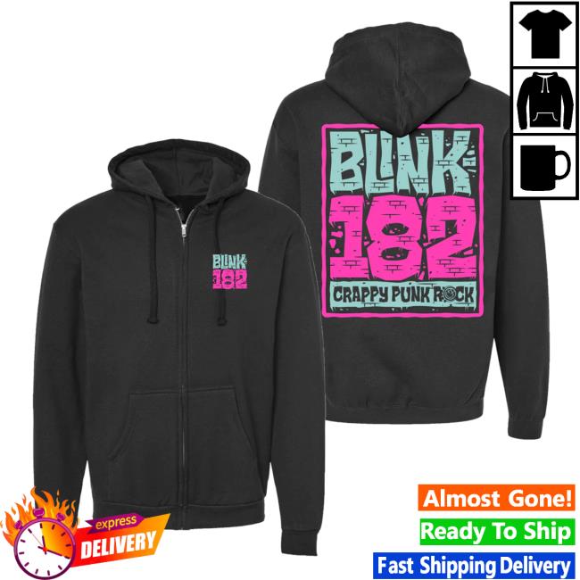 Official Blink182 Merch Store Wall Zip Up Hoodie