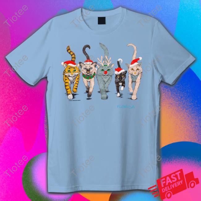 90S Florida Christmas Cats Shirt Time For Memories Merch