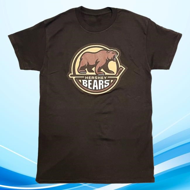 Official Hershey Bears Merch Store Hershey Bears Primary Logo Brown Shirt 2024 Hersheybears