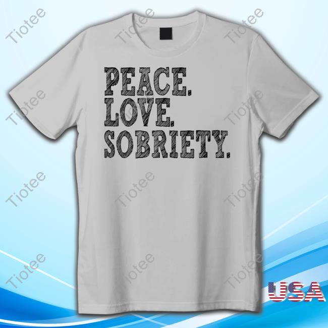 Nationalrecoverymonth Peace Love Sobriety Hoodie