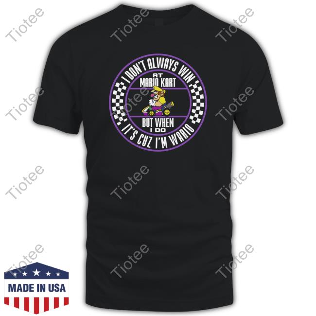 Official Men's Nintendo Mario Kart Wario When I Win Circle Text Tees