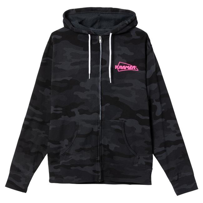 Official Gibson Merch Store Shop Gibson Kramer Camo Fullzip Pullover Hoodie (Black) Gibson Band