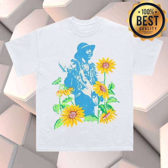 Jimi Hendrix White Flower T Shirt