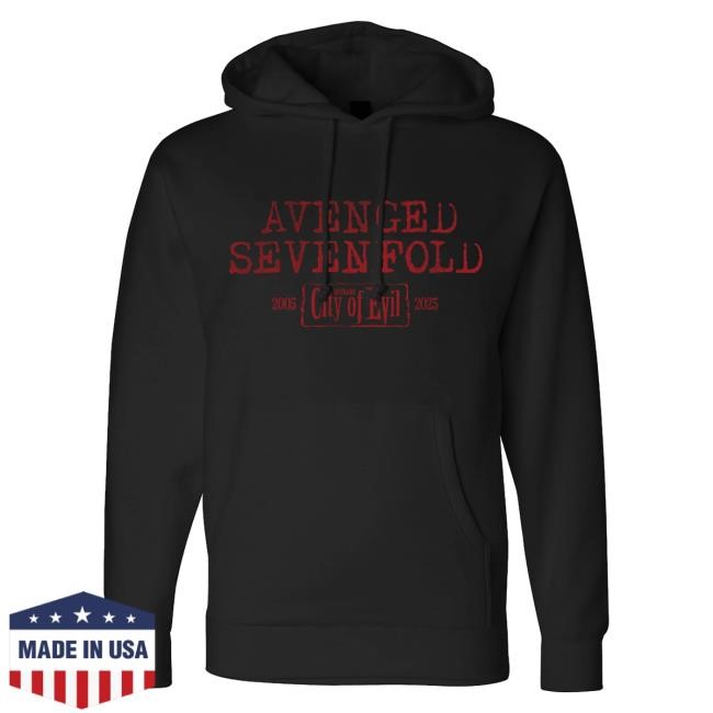 Official Avenged Sevenfold Merch Store City of Evil - Black Heavyweight Hoody (COE 20th Anniversary) A7X World