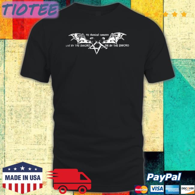 Pentagram Wings Live By The Sword Die By The Sword Long Sleeve Tee My Chemical Romance Merch