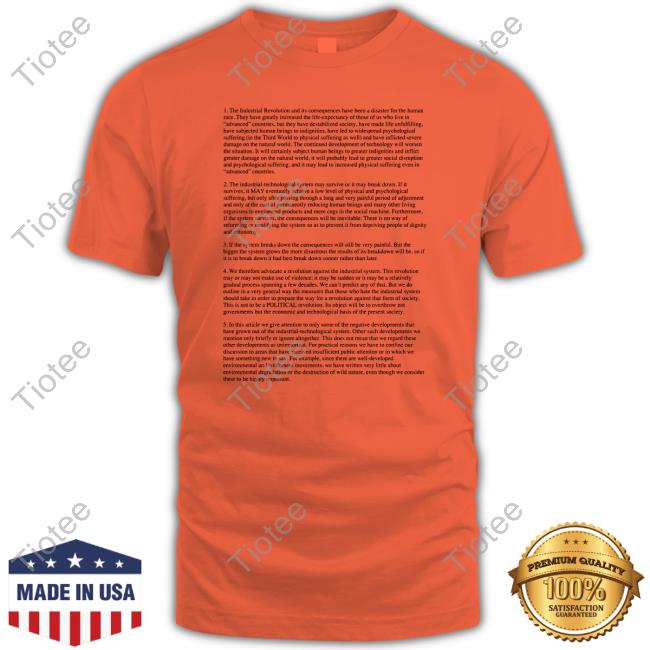 The Industrial Revolution And Its Consequences Have Been A Disaster For The Human Race Tee Thegoodshirts Merch