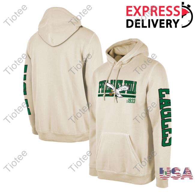 Official PhiladelphiaEagles Clothing Merch Store Shop New Era Cream Philadelphia Eagles Third Down Historic Hoodies 3D