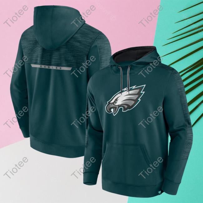 Official PhiladelphiaEagles Clothing Merch Store Shop Fanatics Branded Midnight Green Philadelphia Eagles Defender Evo Crew neck Sweatshirt