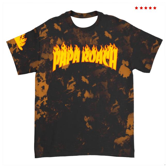 Papa Roach Merch Shop Firestarter Dye New Tee (Black/Orange)