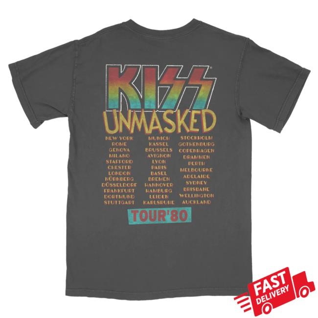 Kiss Unmasked Tour 1980 Tshirt Kiss Band Official Merch Store