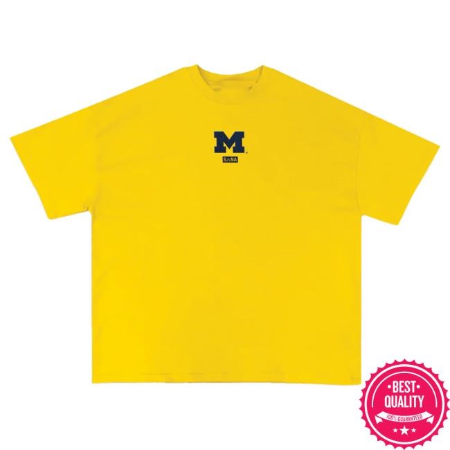 Official Sana Detroit Clothing Store Shop Michigan Embroidered Core T Shirt - Maize SanaDetroit