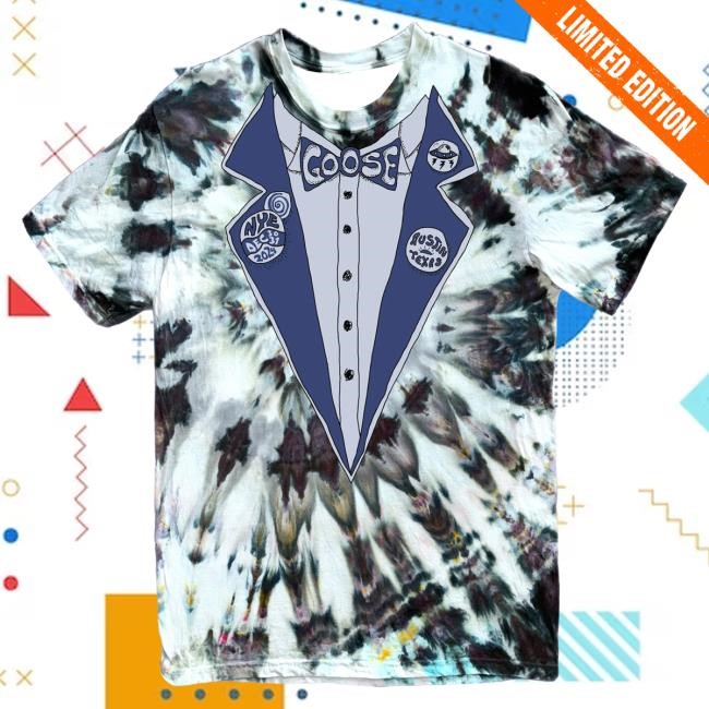 Official Goose The Band Merch Tuxedo Tie Dye Popover Shirt Goosetheband