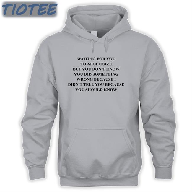 Shirts That Go Hard Waiting For You To Apologize But You Don't Know You Did Something Wrong Because I Didn't Tell You Because You Should Know Tee Shirt