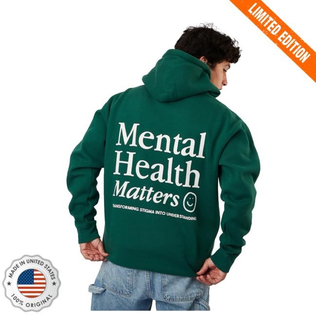Official Happiness Project Mental Health Matters Hoodie - Forest Green