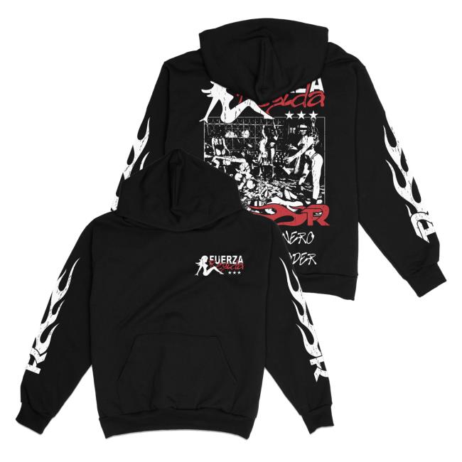 Official Fuerza Regida Shop Merch FDVP - Black Hoodie
