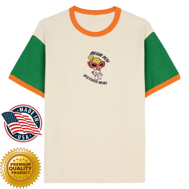 Official Brain Dead Merch Store We Are Brain X Hysteric Mini Ribbed Ringer Attractive Shirt Natural Brain Dead Apparel Clothing Shop BrainDead
