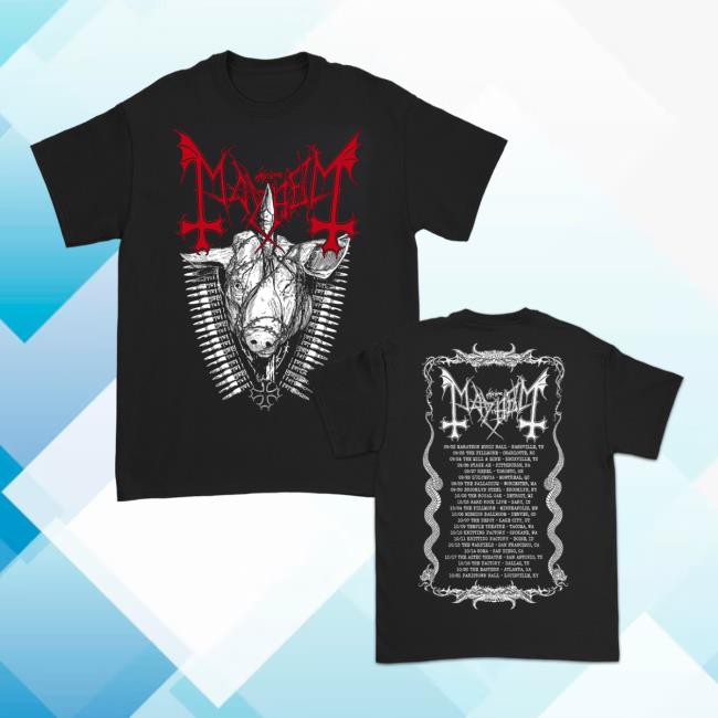 Official Mayhem Kings Road Store Shop Merch Mayhem Pig Head 2023 US Tour T Shirt