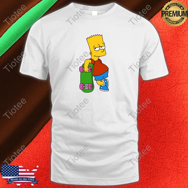 Bart Simpson Skis Long Sleeve Tee Shirt