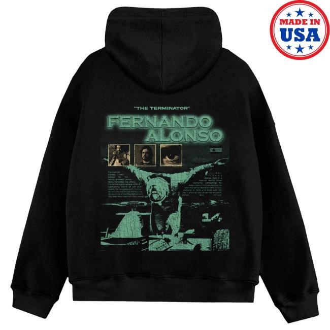 Official Reality Racing Merch Store Reality Racing Alonso Terminator Hooded Sweatshirt RealityRacing