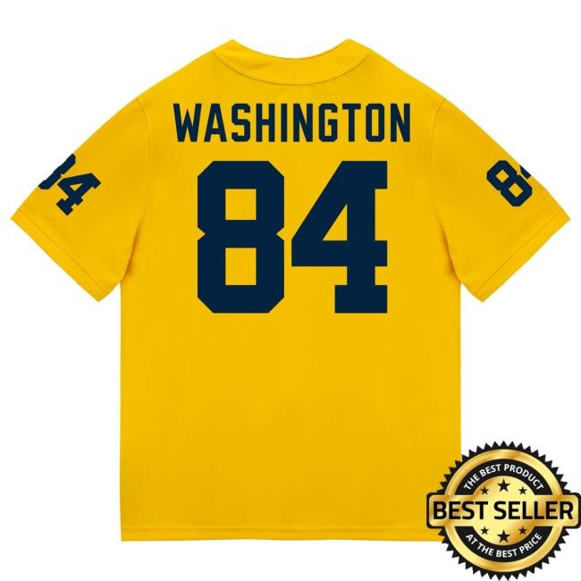 Michigan Wolverines #84 Jacob Washington Student Athlete Maize Football Jersey Tees The M Den Shop Official